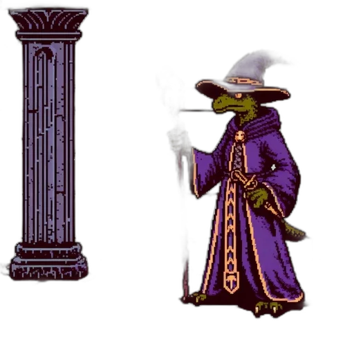staff, hat, concept art, pixel art transparent PNG cut-out
