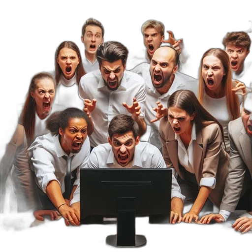 staff, office, setting, presents transparent PNG cut-out