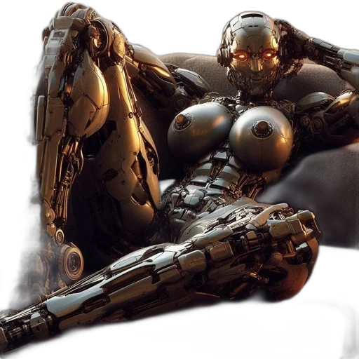 robot, weapon, concept art, 3d render transparent PNG cut-out