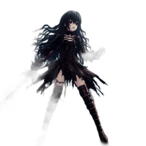 creature, hair, dress, weapon transparent PNG cut-out