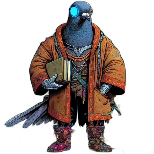 jacket, staff, animal, robot transparent PNG cut-out