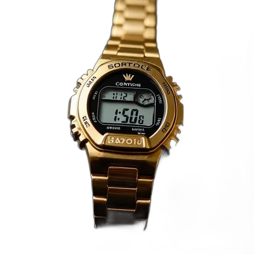 jewelry, golden, gold, wristwatch transparent PNG cut-out
