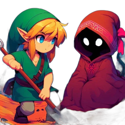 mask, creature, weapon, pixel art transparent PNG cut-out