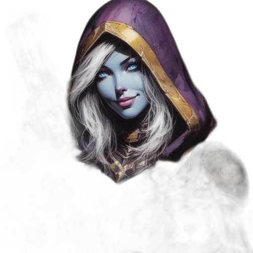 face, mask, staff, fantasy art transparent PNG cut-out