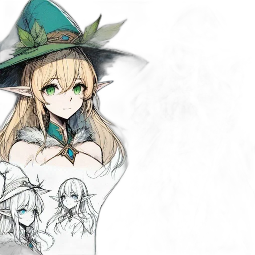 hat, staff, dress, concept art transparent PNG cut-out