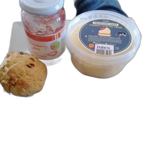 food, plate, scones, clotted transparent PNG cut-out