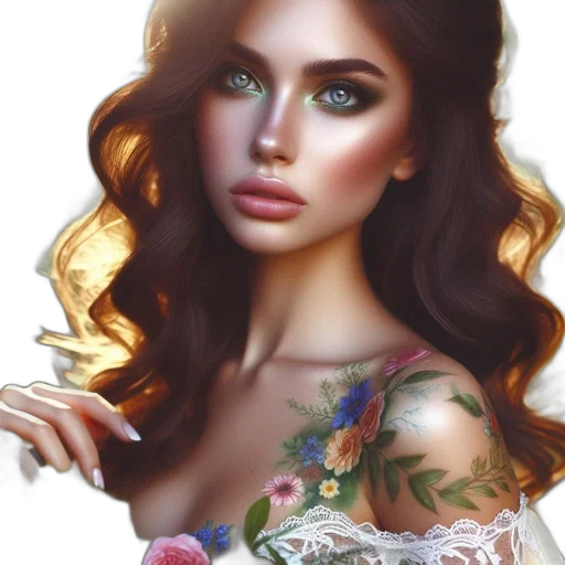 jewelry, dress, flower, face transparent PNG cut-out