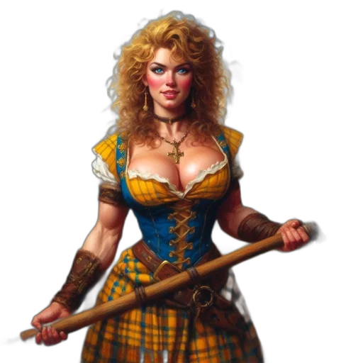 staff, sword, dress, fantasy art transparent PNG cut-out