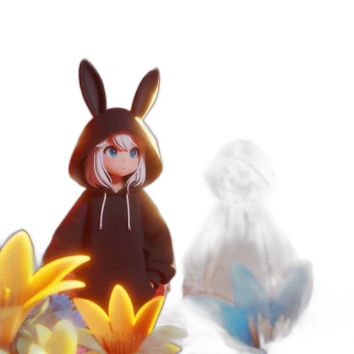 creature, flower, hat, dress transparent PNG cut-out
