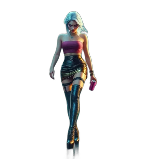dress, concept art, 3d render, cyberpunk transparent PNG cut-out