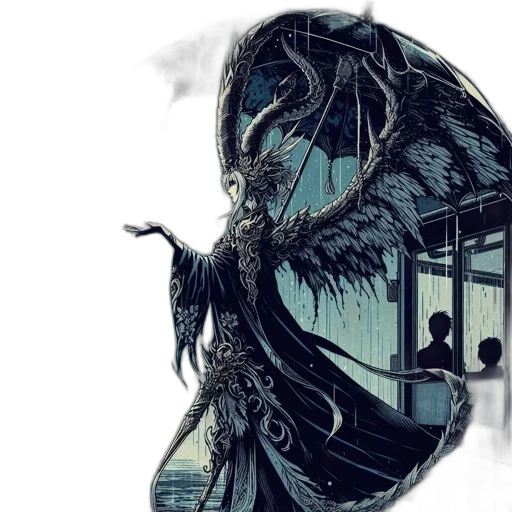 dragon, creature, mask, dress transparent PNG cut-out