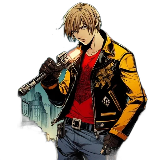 jacket, weapon, comic book art, concept art transparent PNG cut-out