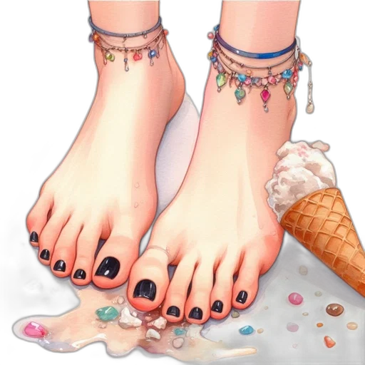 shoes, jewelry, food, watercolor transparent PNG cut-out