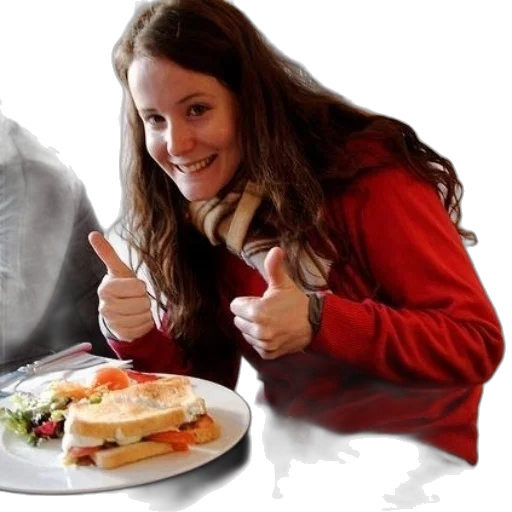 food, jacket, photorealistic, woman transparent PNG cut-out