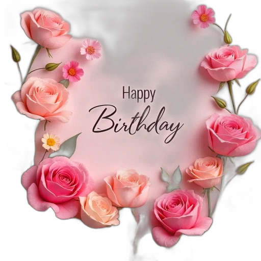 happy, birthday, flowers, wallpaper transparent PNG cut-out