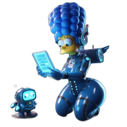 robot, concept art, 3d render, cyberpunk transparent PNG cut-out