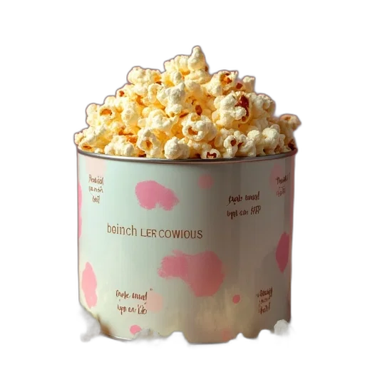 food, crown, 3d render, popcorn transparent PNG cut-out