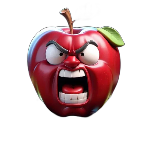 face, food, 3d render, photorealistic transparent PNG cut-out