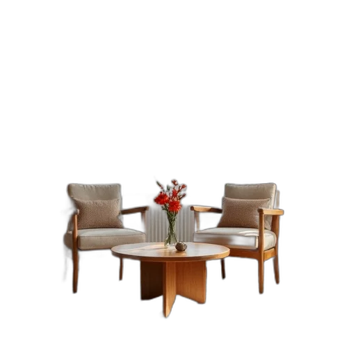 furniture, 3d render, photorealistic, earth tones transparent PNG cut-out