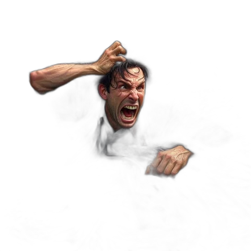 face, hair, creature, staff transparent PNG cut-out