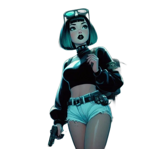 weapon, staff, robot, jacket transparent PNG cut-out