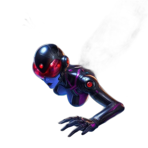 robot, creature, mask, weapon transparent PNG cut-out
