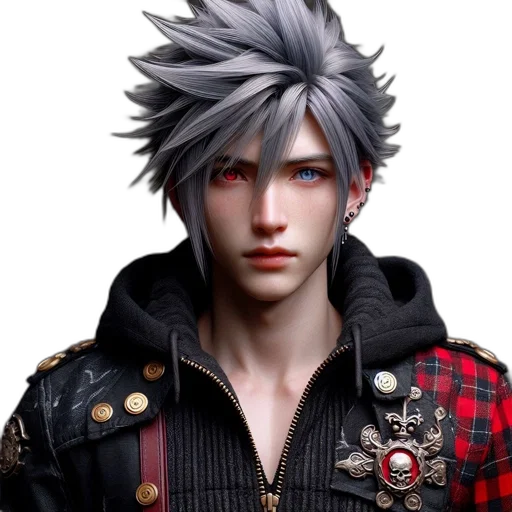 jacket, face, 3d render, concept art transparent PNG cut-out