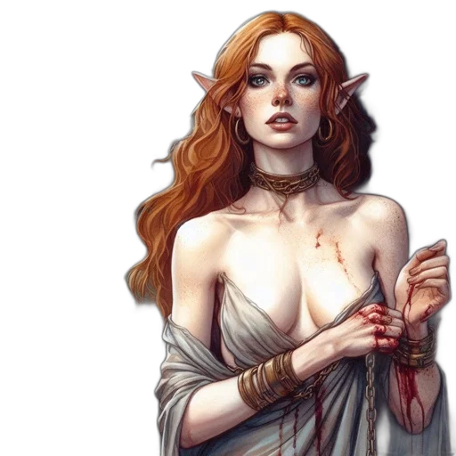 dress, jewelry, fantasy art, concept art transparent PNG cut-out