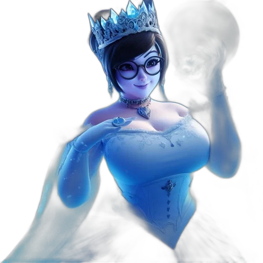 crown, dress, staff, robot transparent PNG cut-out