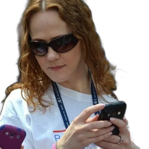 staff, woman, white, t-shirt transparent PNG cut-out