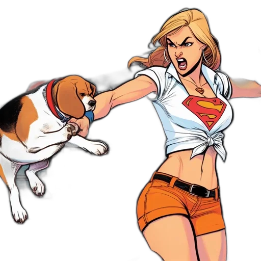 comic book art, concept art, cartoon, woman transparent PNG cut-out
