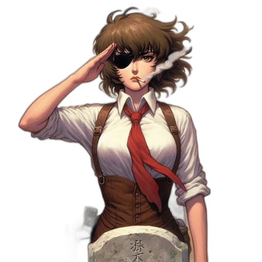 staff, jacket, hat, weapon transparent PNG cut-out