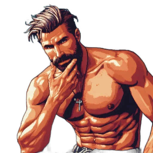 face, comic book art, pixel art, concept art transparent PNG cut-out