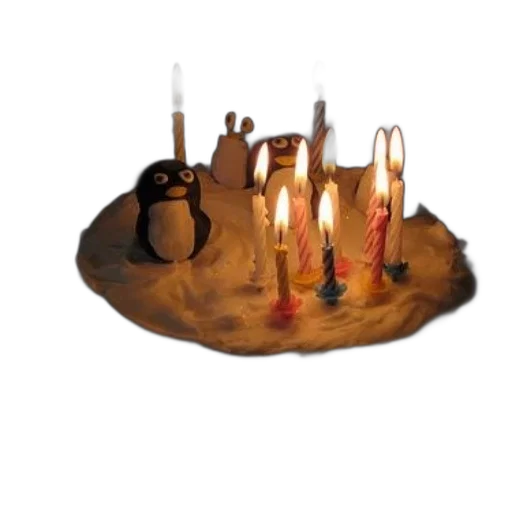 3d render, fire, birthday, cake transparent PNG cut-out