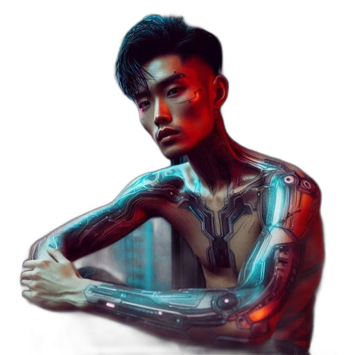 face, robot, dragon, cyberpunk transparent PNG cut-out