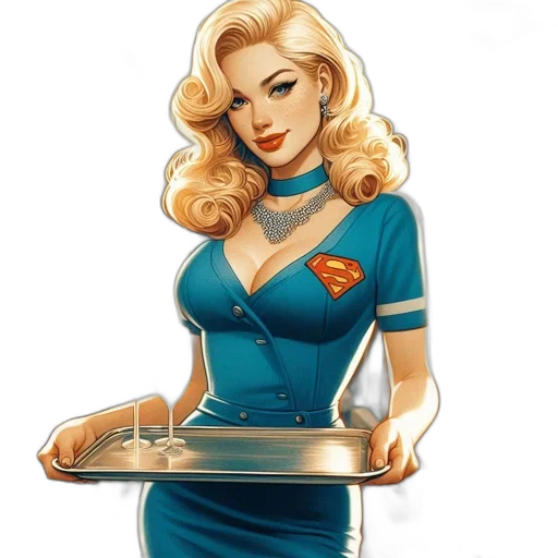 dress, staff, comic book art, cartoon transparent PNG cut-out