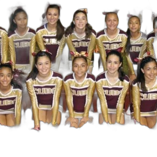 cheerleading, team, wearing, maroon transparent PNG cut-out
