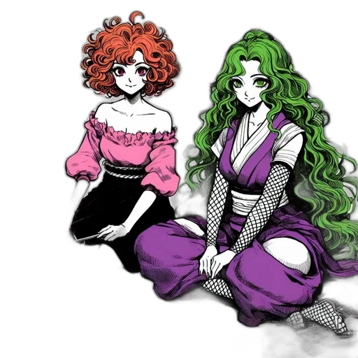 concept art, anime, fantasy art, watercolor transparent PNG cut-out