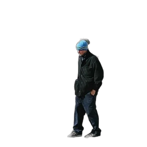 jacket, staff, hat, creature transparent PNG cut-out