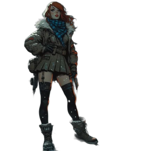 jacket, staff, weapon, concept art transparent PNG cut-out
