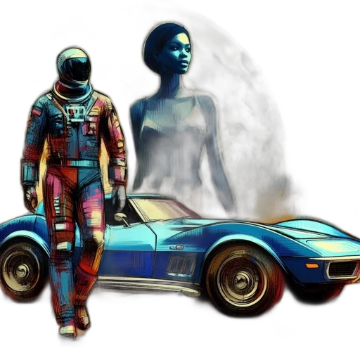 car, robot, concept art, comic book art transparent PNG cut-out