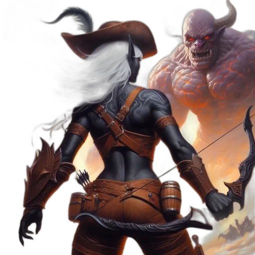 concept art, fantasy art, comic book art, dark transparent PNG cut-out