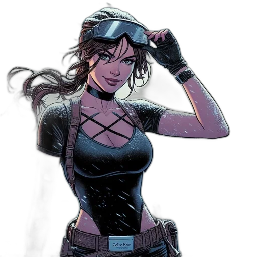 comic book art, concept art, cyberpunk, cartoon transparent PNG cut-out