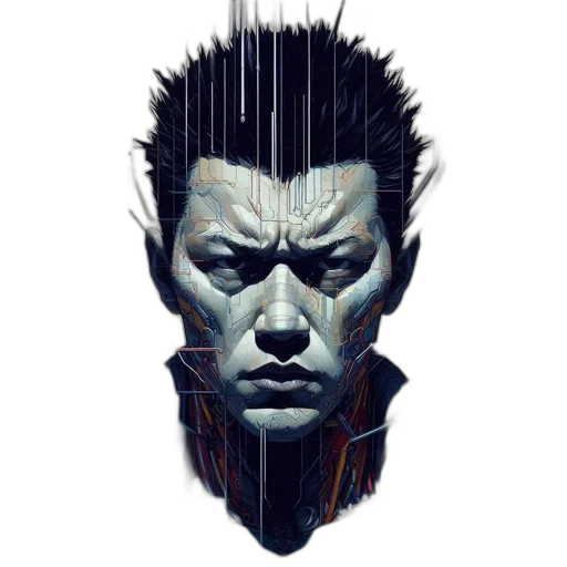 face, mask, robot, comic book art transparent PNG cut-out