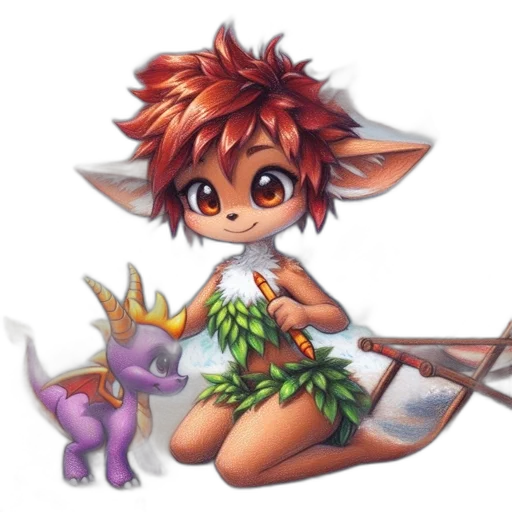 staff, dragon, creature, fantasy art transparent PNG cut-out