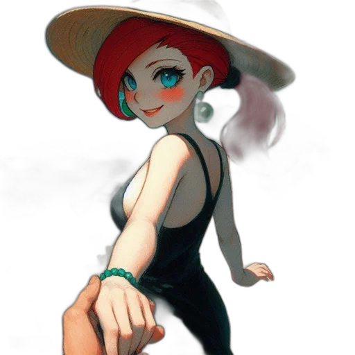 hat, dress, staff, weapon transparent PNG cut-out