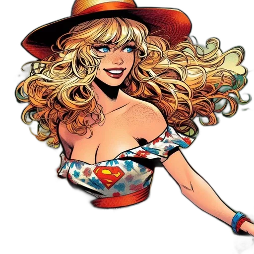 hat, dress, comic book art, cartoon transparent PNG cut-out
