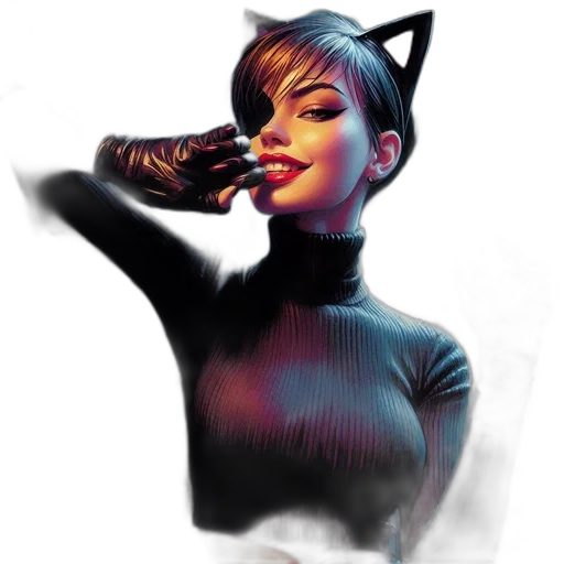comic book art, concept art, fantasy art, cyberpunk transparent PNG cut-out