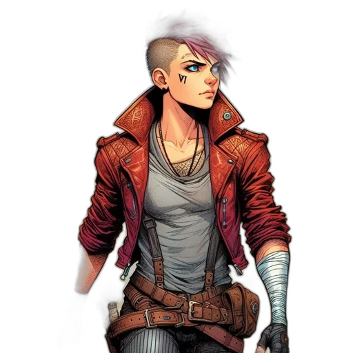 jacket, weapon, concept art, comic book art transparent PNG cut-out