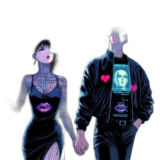 jacket, mask, robot, cyberpunk transparent PNG cut-out